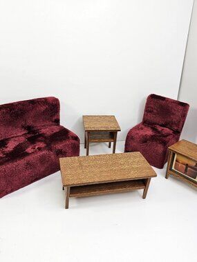 Dollhouse Furniture Couch, Chair, TV, Tables High Quality Norgene Doll Prod. CA
